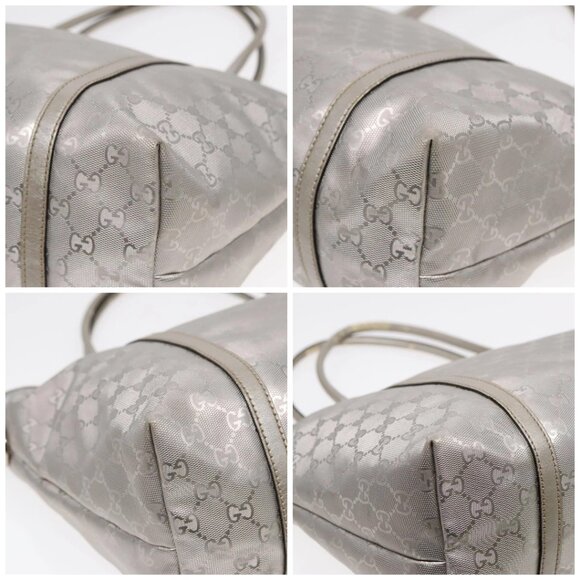 GUCCI GG implementation Tote Bag PVC Silver Auth - Picture 16 of 16